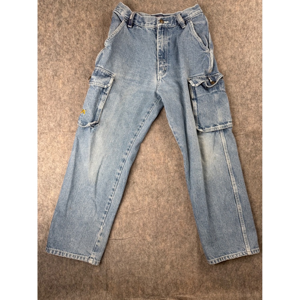 Mecca USA DNM Kids Vintage Cargo Jeans Light Wash Blue Denim Size 10 Streetwear